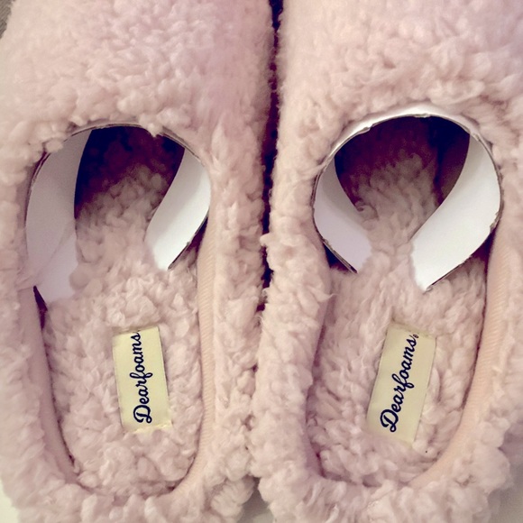 NWT Dearfoams Womens Faux Wool Memory Foam Slippers Size L 9-10 - Picture 7 of 12